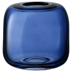 LSA International Molten Cube Vase, 11cm Sapphire